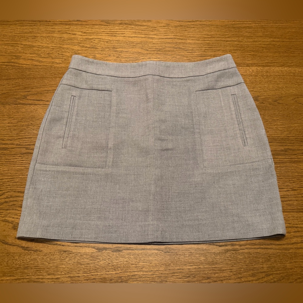 LOFT Petite Heather Gray Mini Skirt with Pockets Size 10P